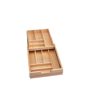 Rev-A-Shelf Wood Base Cabinet Two-Tier Replacement Drawer System (No Slides), Light Brown